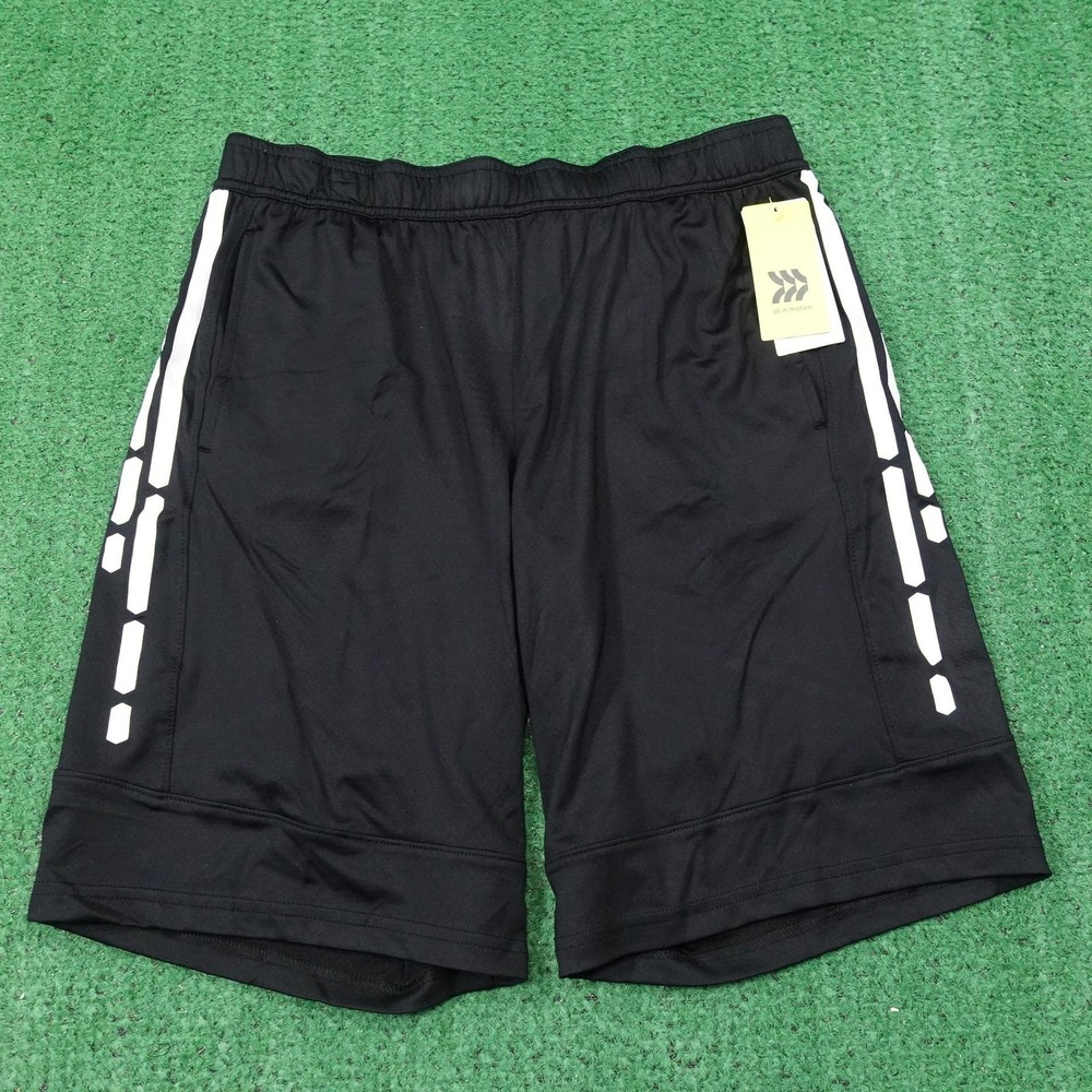 NEW All In Motion Basketball Shorts Youth XL 16 Black Moisture Wicking Quick Dry